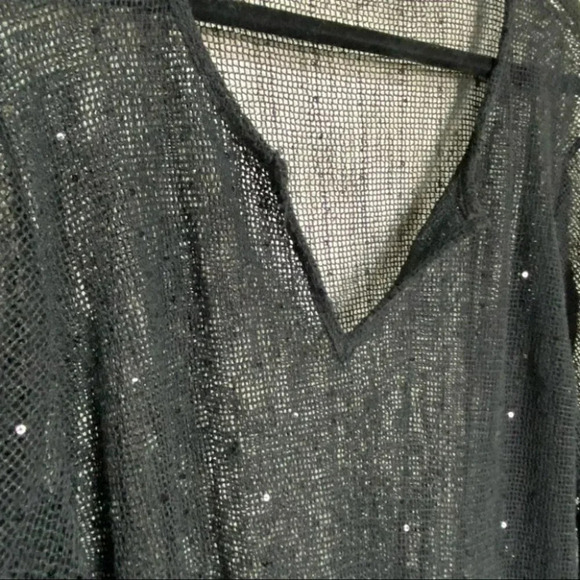 Black with glitter sheer knit 2X tunic top‎ - Picture 4 of 5